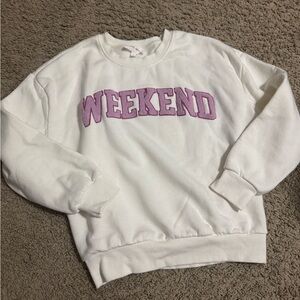 Pink Rose White and Purple Weekend Sweater